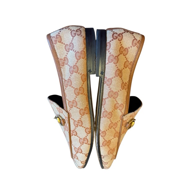 Gucci New Jordaan GG Supreme Monogram Canvas Loafer Beige  EU 37.5 US 7.5 - Picture 7 of 11